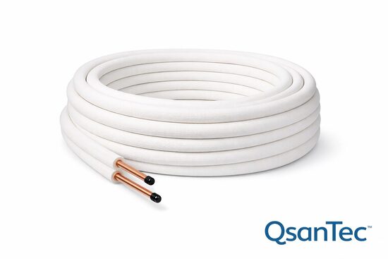 QsanTec Dualcoil 1/4" x 1/2" – 20 m, kaksoiseristetty kupariputki lämpöpumpuille (R32/R410A) 